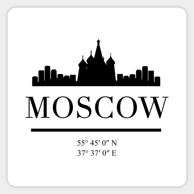 MOSCOW RUSSIA BLACK SILHOUETTE SKYLINE ART Sticker by deificusArt